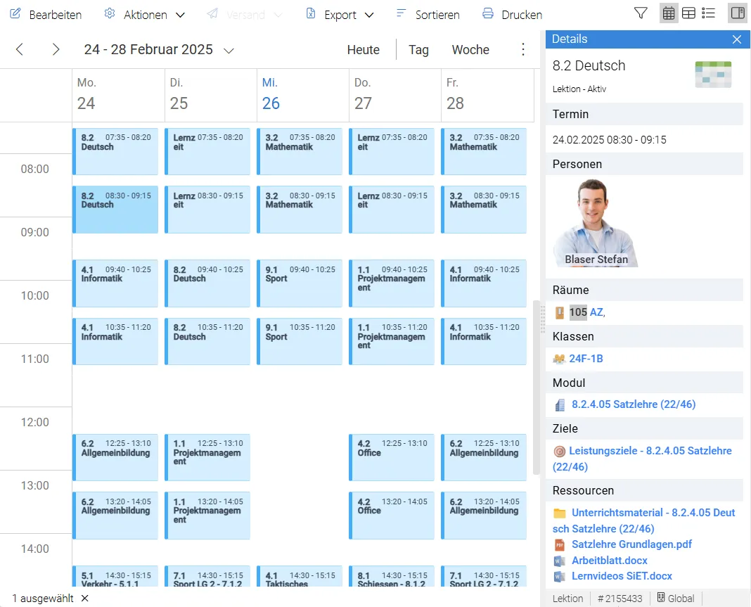Stundenplan Details