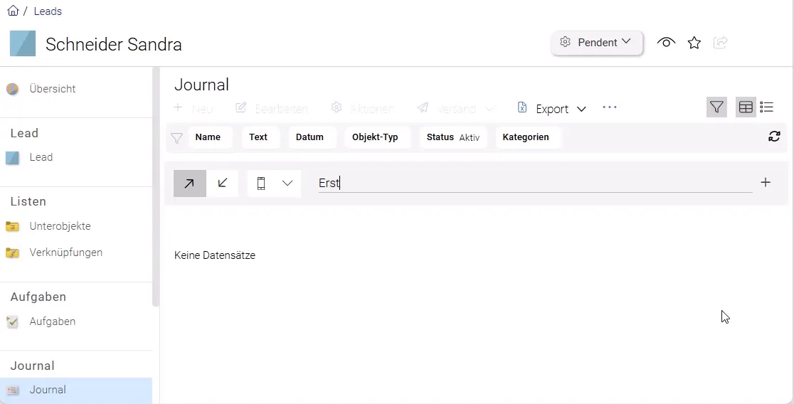 Lead Journalführung