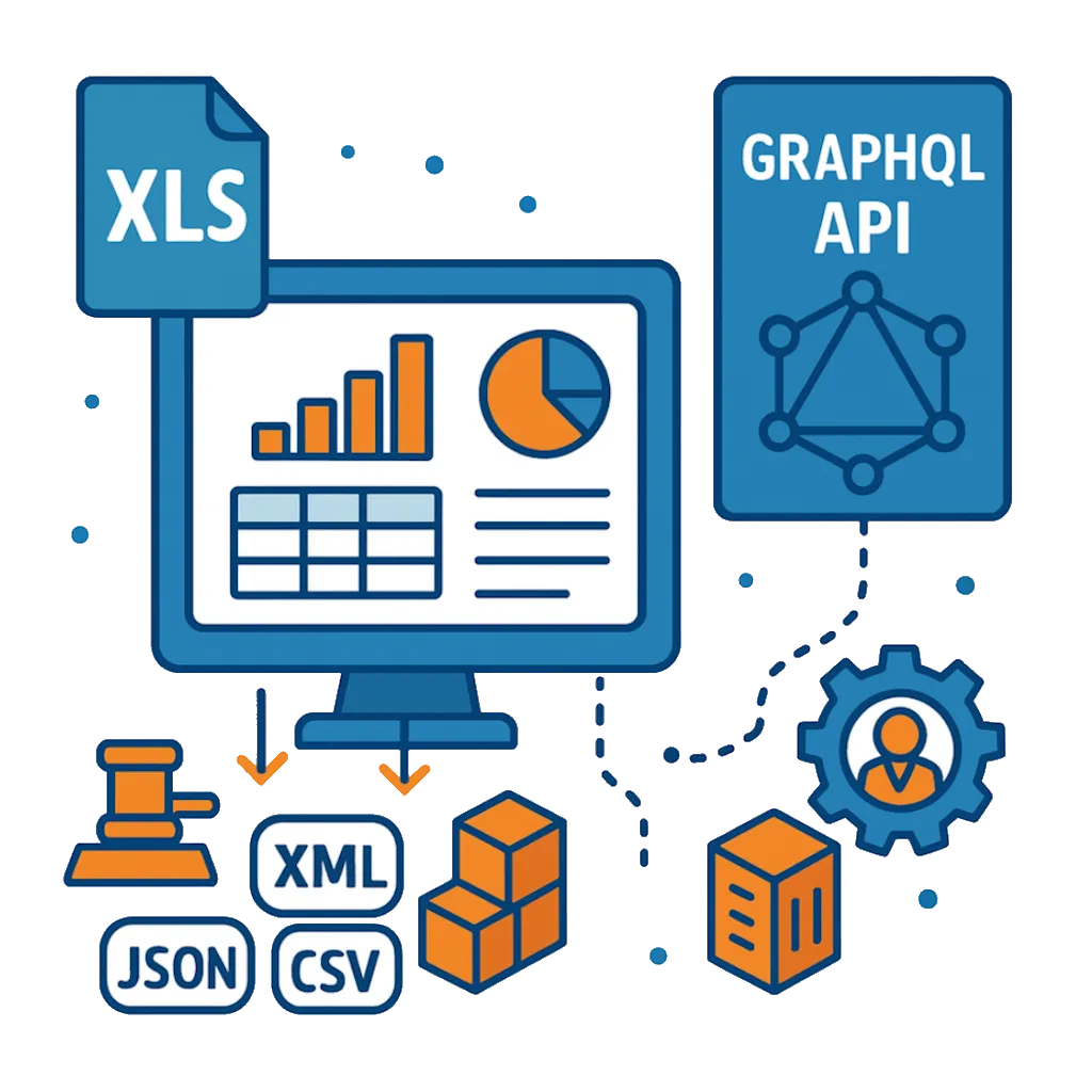 SwissMentor Schnittstellen - Excel, GraphQL API, XML, JSON, CSV Export und Import